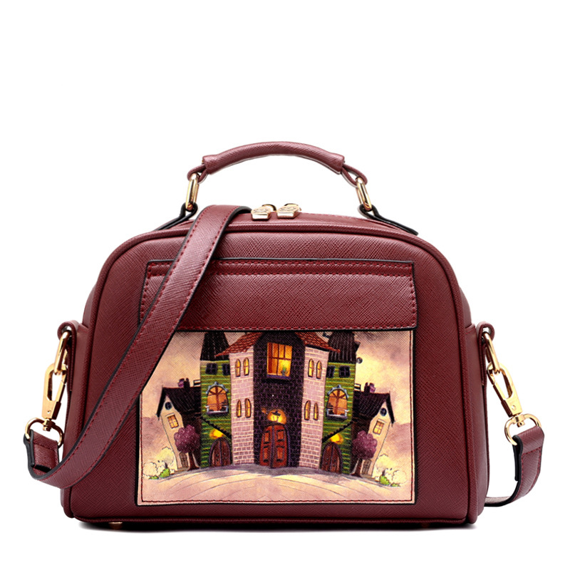 Beaumais Pu cuir femmes sac à main en cuir célèbre femmes Messenger sacs femmes sac à bandoulière pochette impression femme sac DB5794