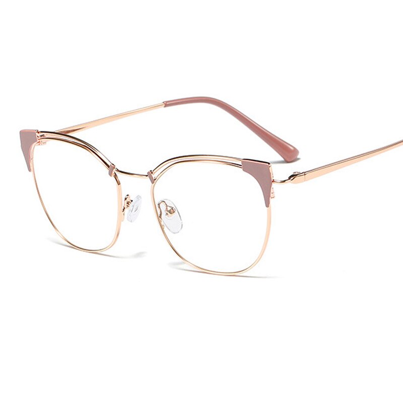 Gafas cuadradas transparentes de gafas de ojo de gato transparente para hombres y mujeres montura de lentes transparentes montura de gafas Unisex UV400: C4 DustyRose Clear