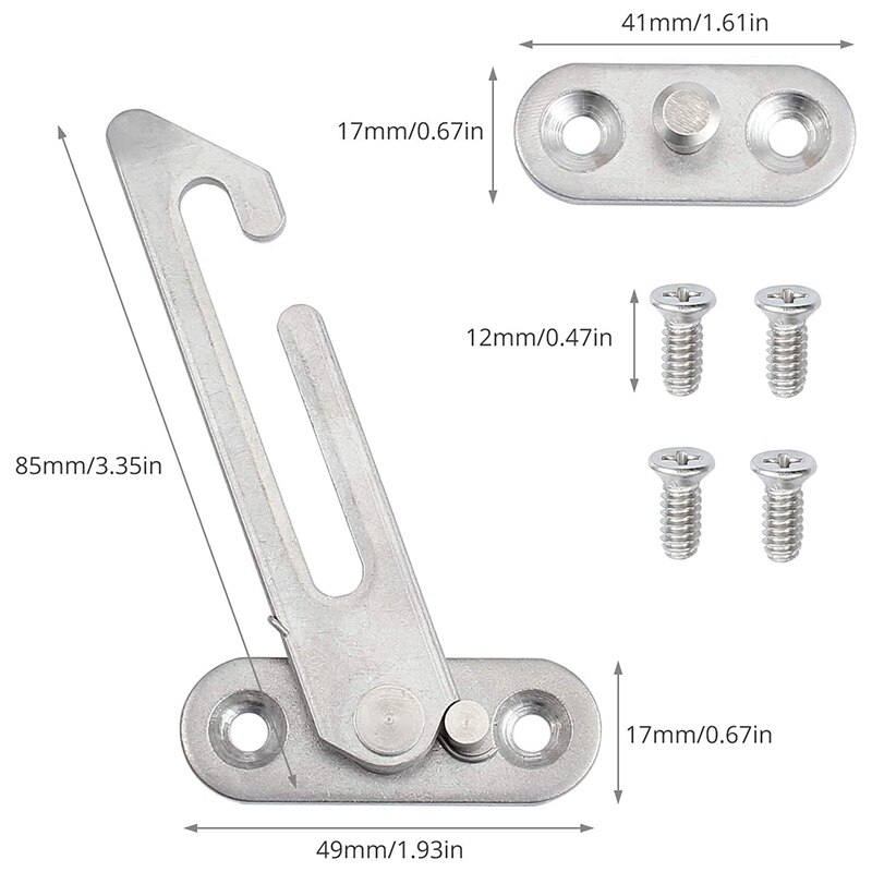 4Pcs Window Restrictor Locks for Upvc Window Restrictor Hook Security Lock Stainless Steel Child Lock Restrictor