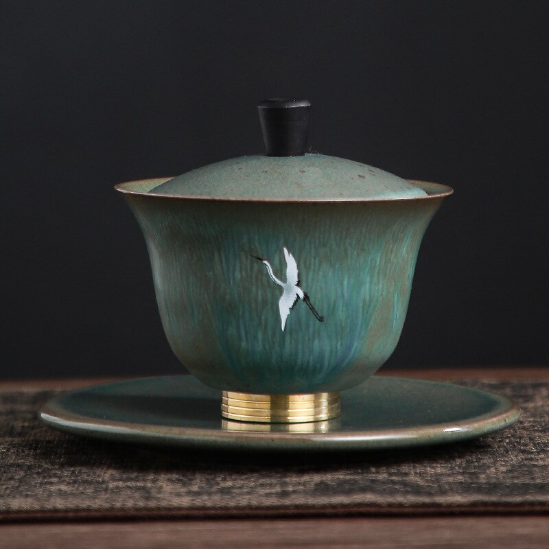 Japanske keramik traditioner gai wan tesæt benporcelæn kung fu gaiwan te porcelænskande til rejser smukke keramikredskaber: D2 160ml