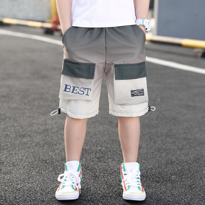 Pantalones cortos de verano para niños, ropa para adolescentes con degradado de , informal, Cargo, cintura elástica,