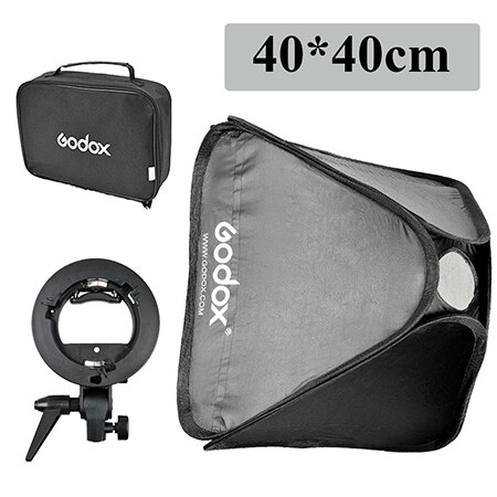 Godox Flash Softbox Kit 80cm * 80 cm/60 cm * 60 cm/40 cm * 40cm + S typ Halterung Mount Kit für Flash Speedlite Studio Schießen: 40cm x 40cm