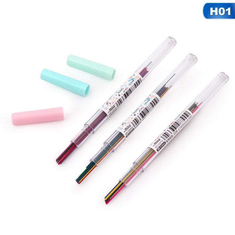 15pcs/set Colorful Mechanical Pencil Lead 0.5 /0.7 Mm Art Sketch Drawing Colored Lead School Office Supplies
