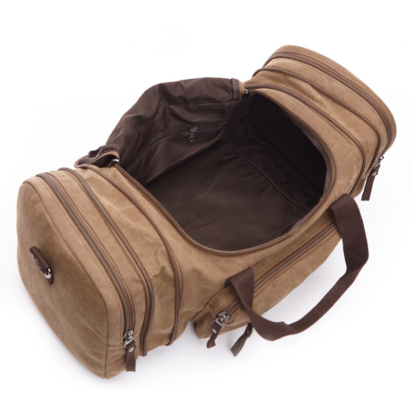 Mens Canvas Reistas Grote Capaciteit Travel Duffle Bag Weekender Bag Outdoor Canvas Tassen Reizen Met Schoudertas