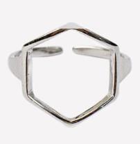 Persoonlijkheid Overdreven 925 Sterling Zilveren Cirkel Hexagon Ringen Voor Vrouwen Engagement Sieraden Meisjes Open Vinger Ringen