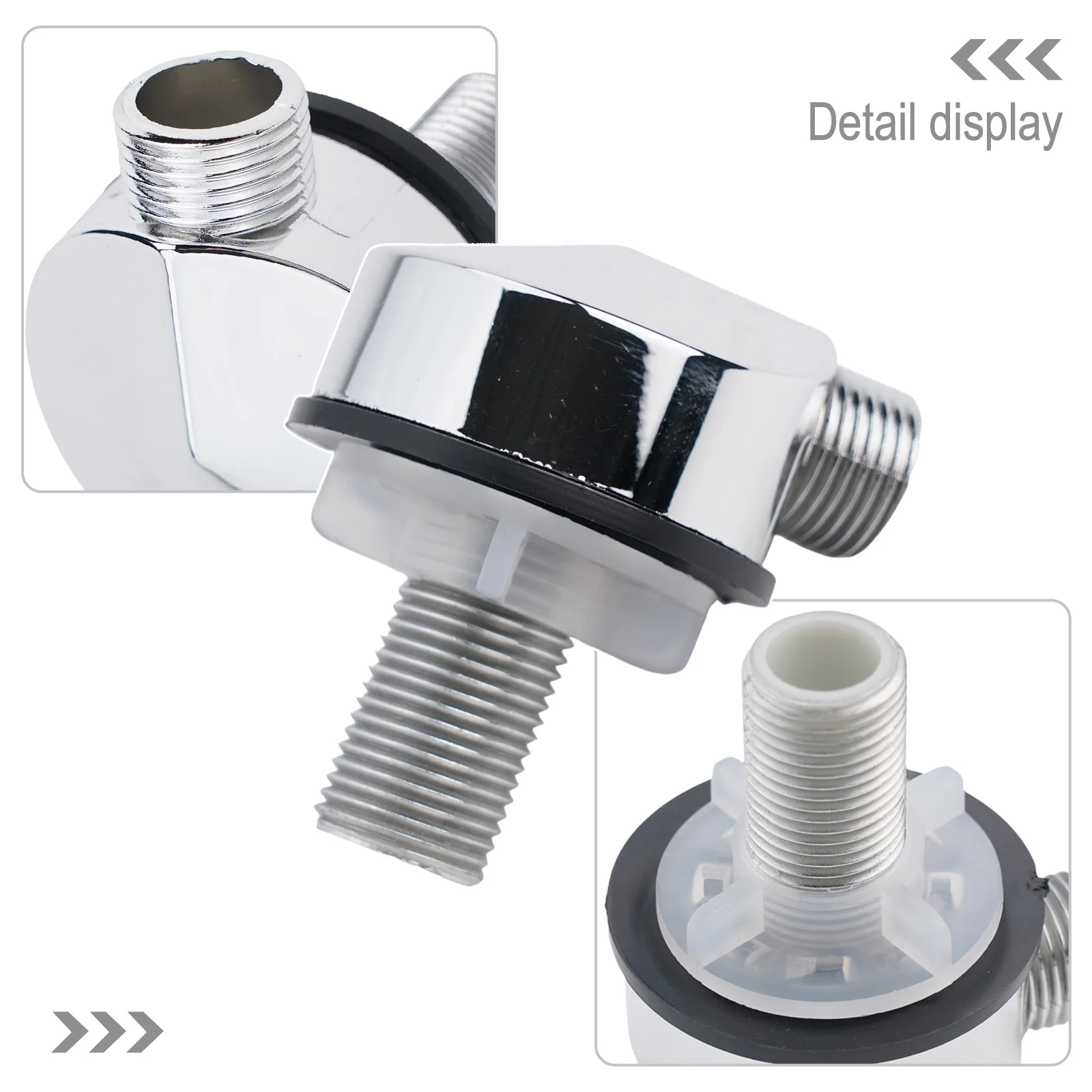Muurbocht, messing ronde wandmontage doucheslangaansluiting accessoires  g1/2 inch wateruitlaat voor douche - zilver