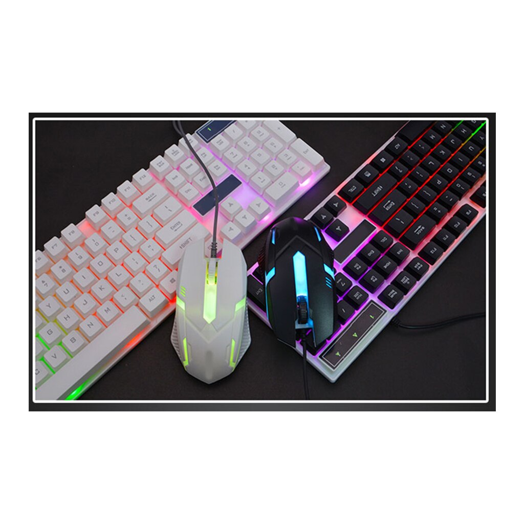 USB Wired Gaming Backlit Mouse And Keyboard Desktop 104 Keys RGB Backlight Wired Gaming Keyboard And Mouse Combo