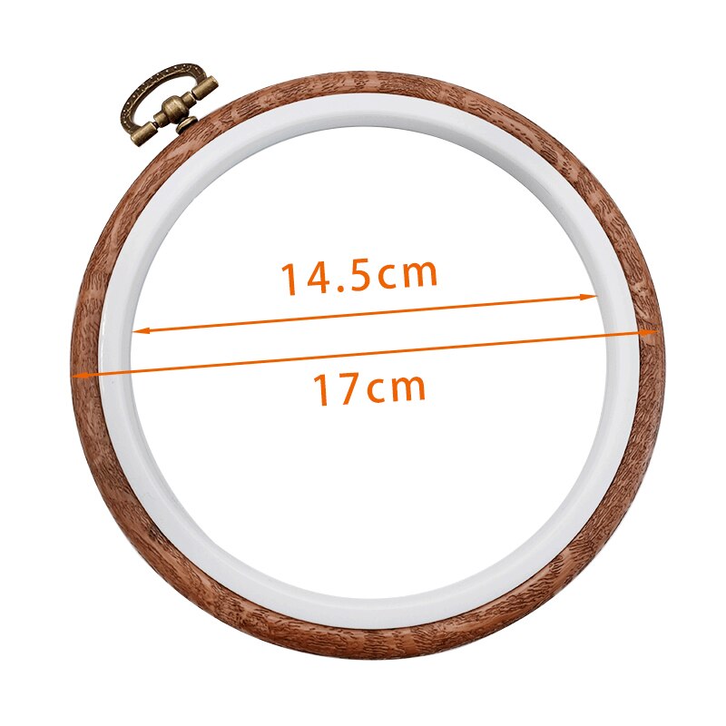 LMDZ Embroidery Circle Wood Hoop Circle Round Plastic DIY Art Craft Cross Stith Sewing Needwork Tools Flower Wreath Home Decor: Round 17cm