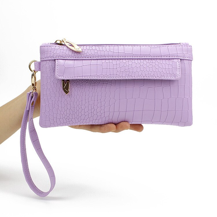 Mara's Dream Candy Color PU Leather Women Bag Day Clutches Women Envelope Bag Clutch Evening Bag Female Handbag Wristlets Bags: A Purple