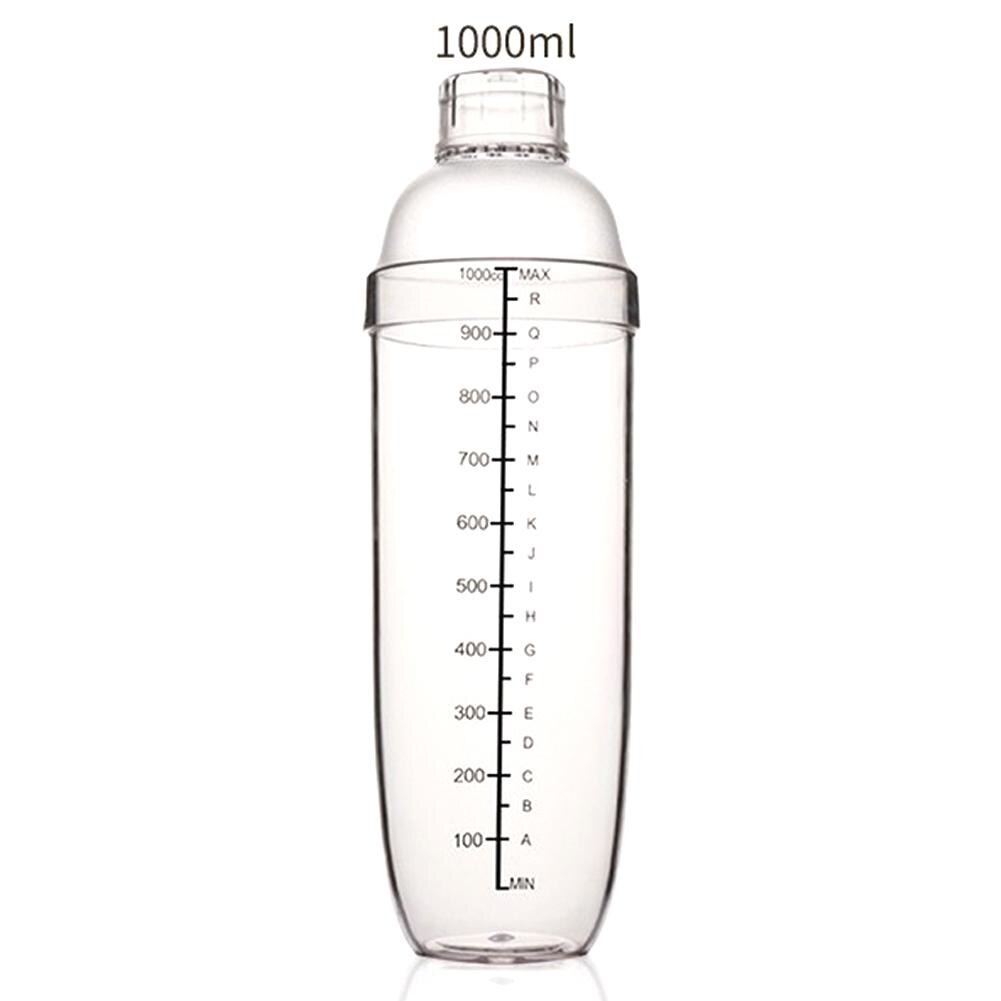 350 ml-1000 ml Outdoor Transparante Goede Grips Plastic Geen Roest Melk Thee Cocktail Shaker Mengbeker Drink Mixer bar Bartending Tool: 1000ML