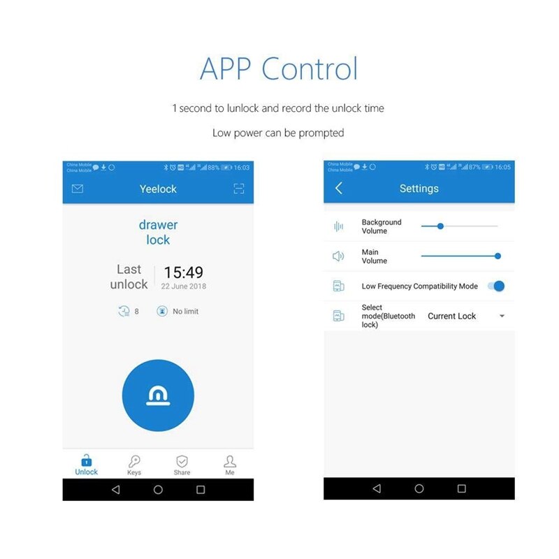 Armario sin llave cerradura inteligente Bluetooth Invisible antirrobo Control de seguridad mediante aplicación IOS/Android