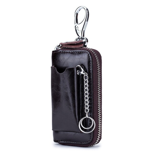 2022 Autosleutel Portemonnee Pouch Bag Case Wallet Holder Keten Sleutel Portemonnee Pocket Key Organizer Mannen Autosleutel tas: dark coffee