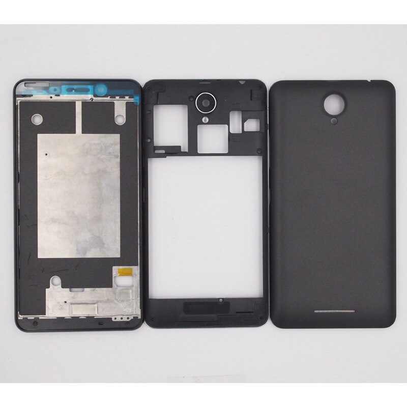 Front Frame Middle Frame Battery Door Back Cover For Lenovo A5000 Housing Without Power Volume Buttons Replacement Repair Part: Black
