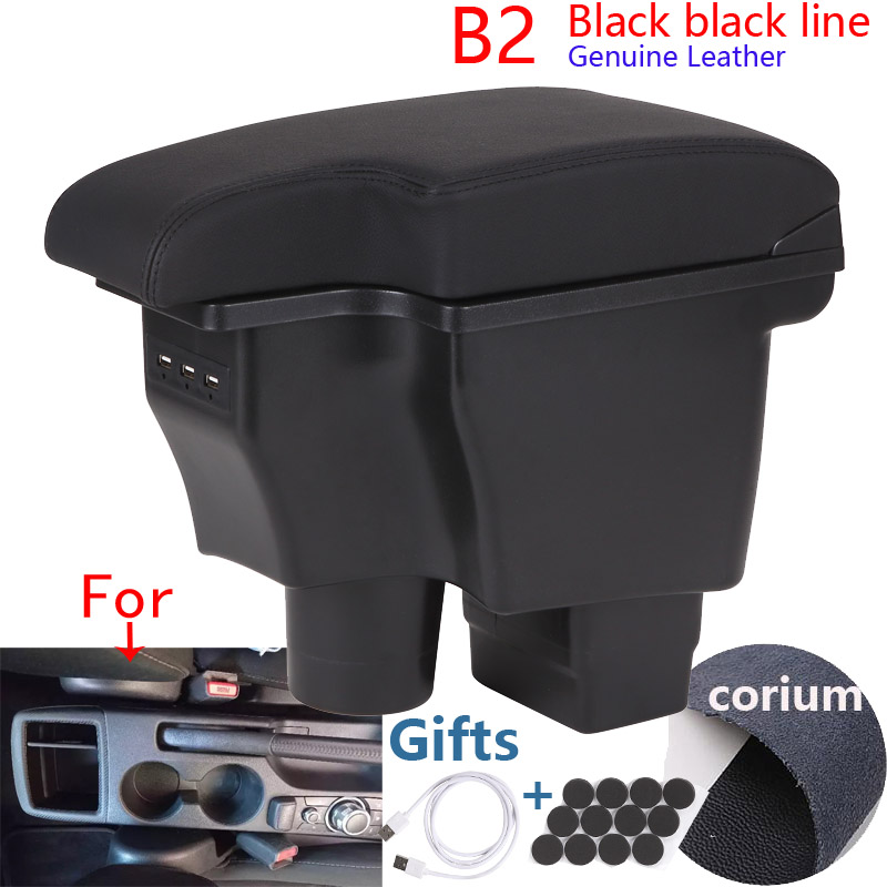 Reposabrazos para MAZDA CX-3, reequipamiento para Mazda 2 Skyactiv versión cx3, caja de almacenamiento para reposabrazos de coche, accesorios para coche, detalles interiores USB: Naranja