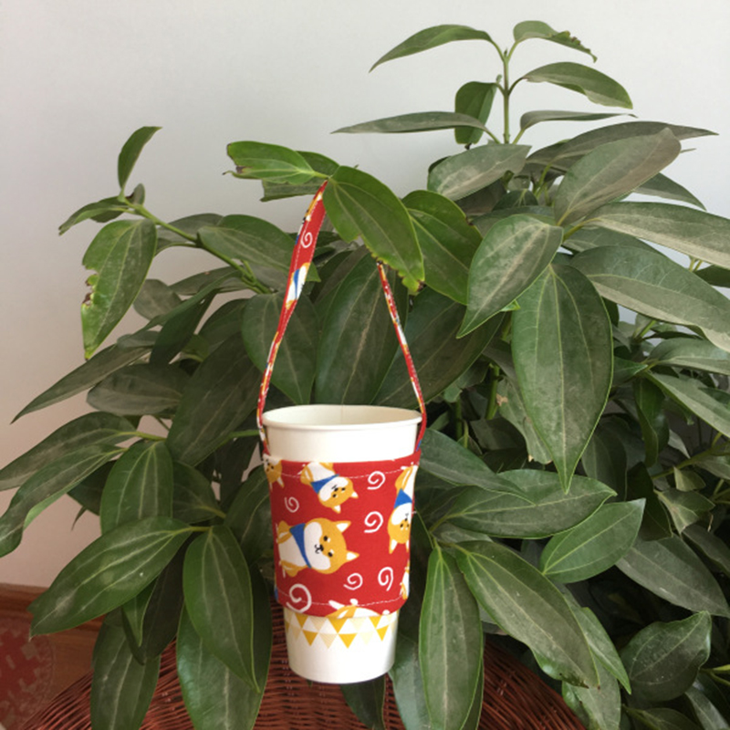 Milieuvriendelijke Drank Tas Draagbare Drank Tas Kleur Canvas Cup Set Drink Cup Tas Handgemaakte Cup Set Canvas Tas Thuis Organisator: 01