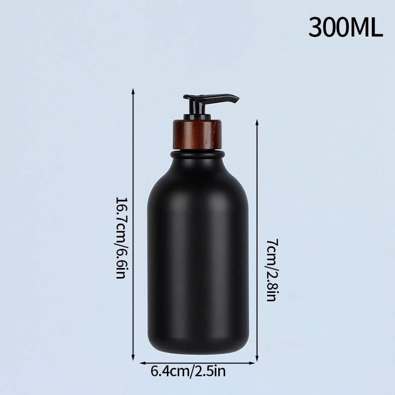 300/500ml sjampo dispenser beholder dusjsåpe balsam baderom vanntett forhåndsmerket påfyllbar sjampoflaske såpe: Elfenben