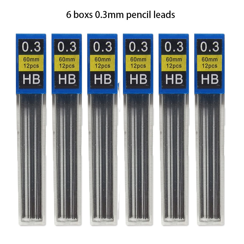 1-12 pièces 0.3 0.5 0.7 0.9 1.3 2.0mm HB remplacement recharge fils recharge pour crayon mécanique dessin automatique crayons papeterie: Couleur rose