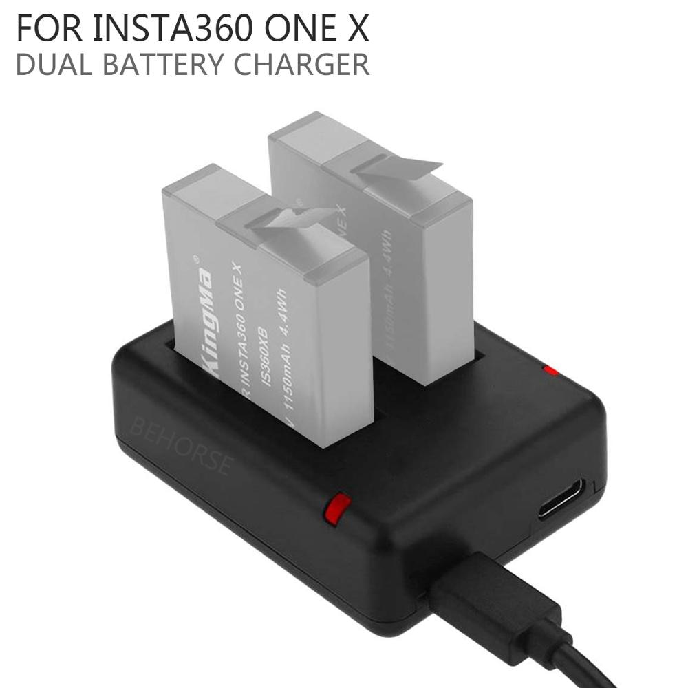 Insta360 Battery Replacement Dual Usb Charger For Insta360 One X Battery Charger Micro And Type-c Power Invisible Accessories