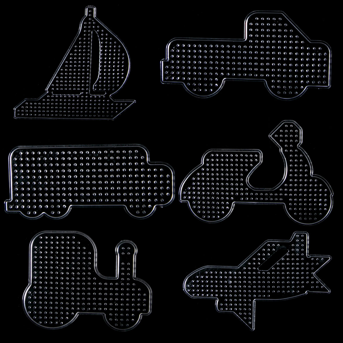 4/6-Pack 5mm Fuse Bead Pegboards Transparent Plastic Ironing Bead Templates for DIY Crafts Jewelry Making Accessories