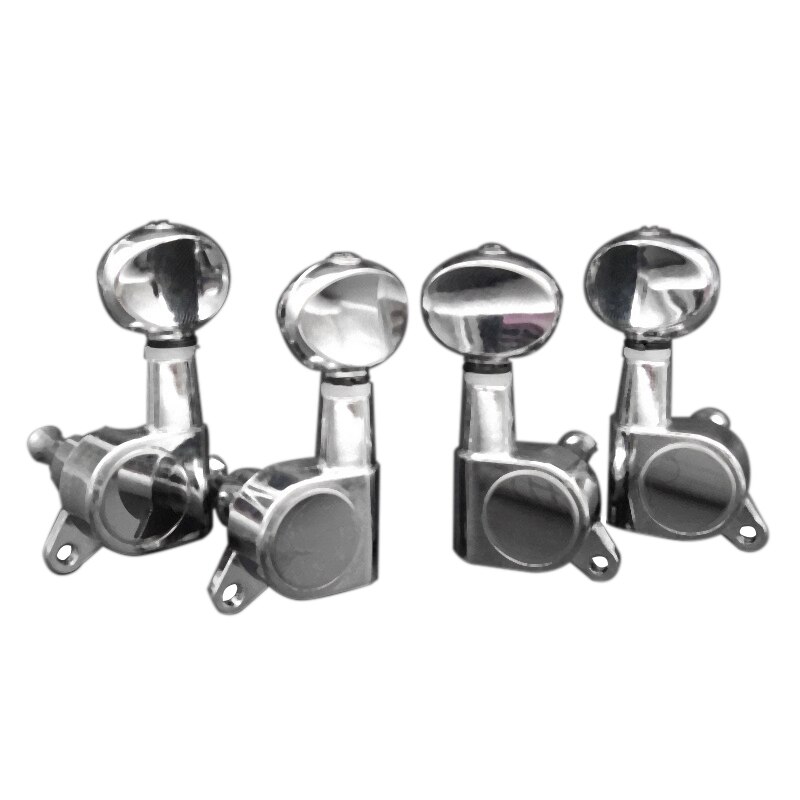 4Pcs Enclosed Ukulele Tuning Pegs Tuners Nickel Head 2R2L for Ukulele: Default Title