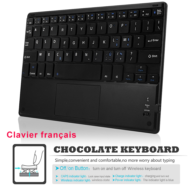 Touch Keyboard For iPad 10.2 Bluetooth Wireless German/English Keyboard For iPad 10.2 Spain/French/Russian Keyboards
