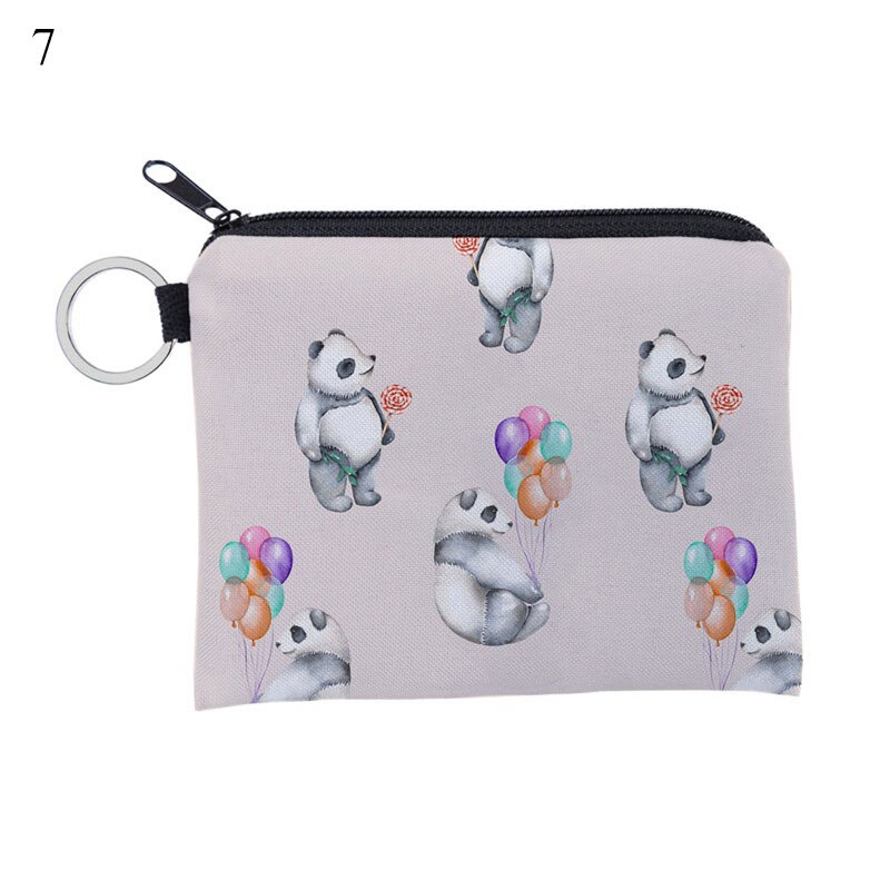 1 Pcs Unisex Cartoon Alpaca Printing Coin Purse Waterproof Small Zipper Purse Card Key Pouch Mini Square Wallet For: 7