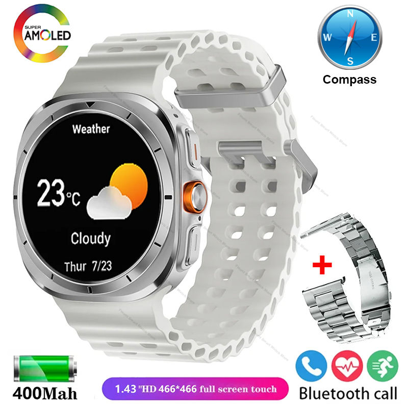 2025New Orologio originale Ultra Smartwatch 47mm AMOLED ChatGPT GPS NFC Bussola IP68 Orologio impermeabile Chiamata Bluetooth Smart Watch da uomo: Viola