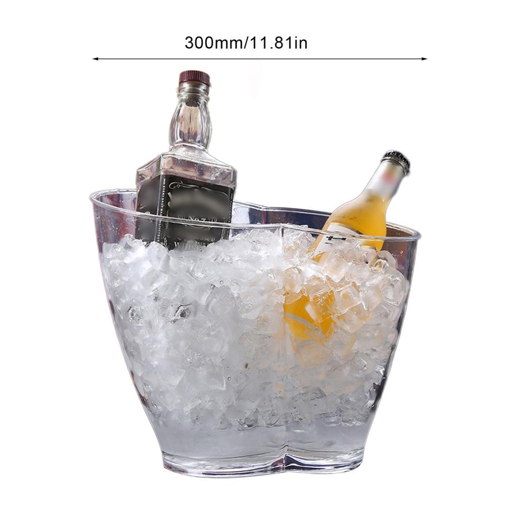 Food Grade Acrylic Material Plastic Transparent Ice Bucket Hygienic Bar Champagne Barrel Wine Beer Barrel Ktv: 6L double holes