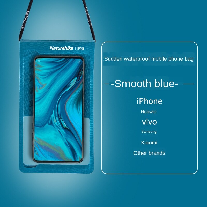 Naturehike Wasserdichte praktisch Tasche TPU Schwimmen Wasserdichte Telefon einstellen Touchscreen Versiegelt Tauchen praktisch Hülse NH20SM003: Blau