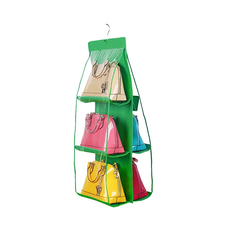 6 Pocket Handtas Opslag Opknoping Zakken Duurzaam Deur Mode Backbag Opbergtas Hoge Home Benodigdheden Kast Rek Hangers: Kelly Green