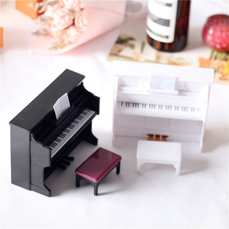 Puppenhaus Exquisite Mini Klavier Modell Display Dekoration Hause Kaffee Miniatur Display Modell Lebendige Beste