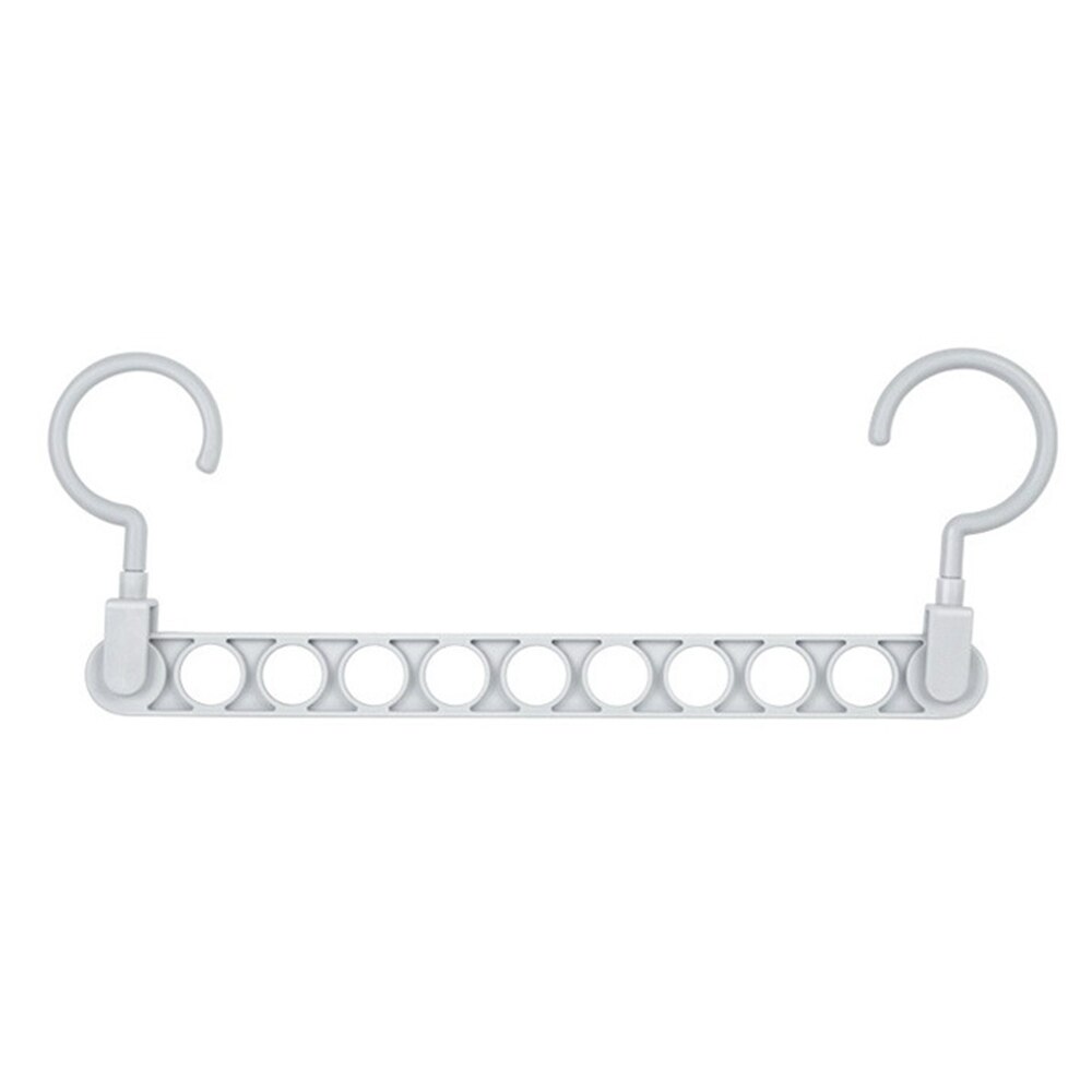 Plastic Nine-hole Magic Clothes Hanger Drying Racks Multi-purpose Home Wardrobe Storage Hangers Storage Rack: Gray