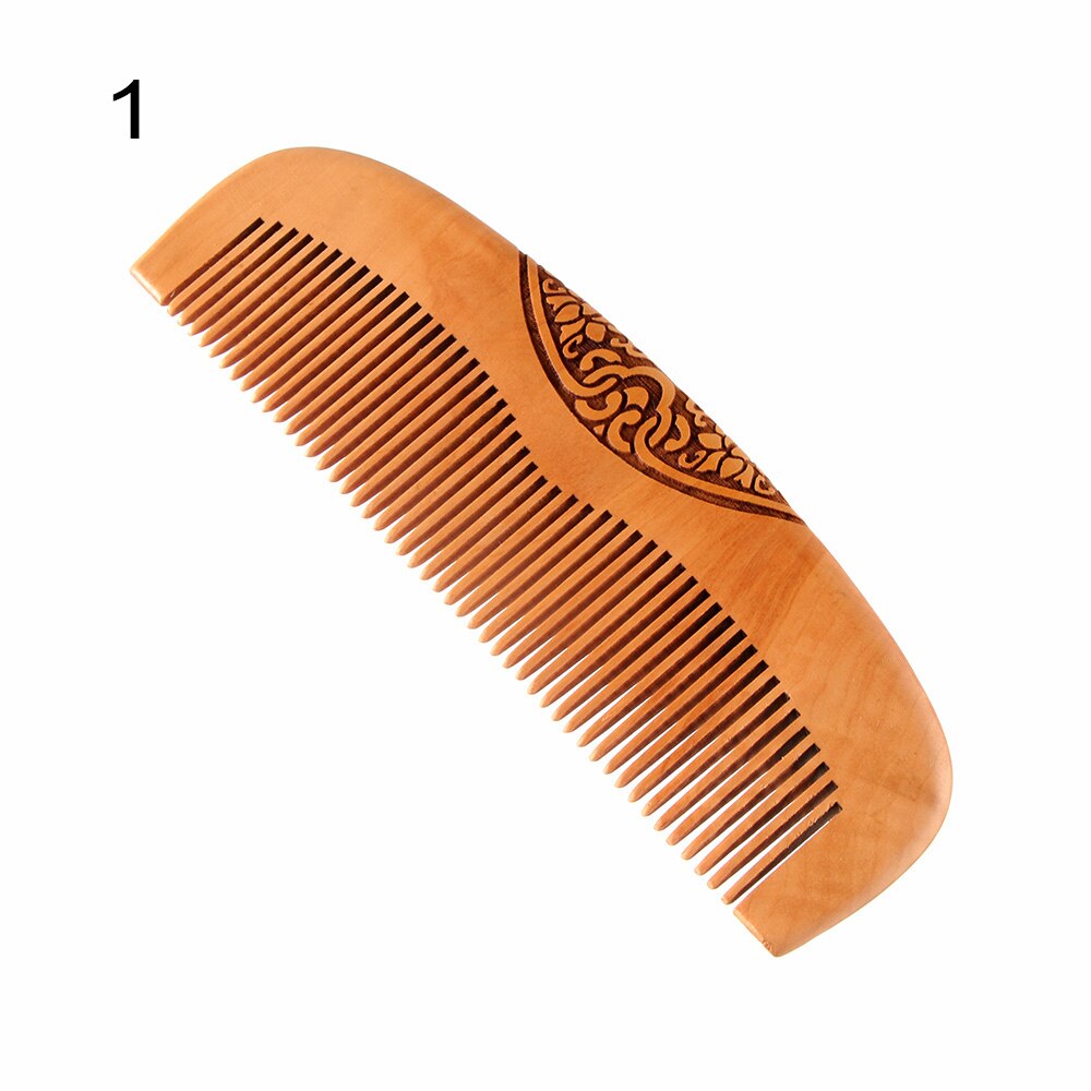 1 pc naturligt persikoträ handgjord fin tandkam antistatisk huvudmassage skägg klassisk kam hårstyling hårvårdsverktyg: 1