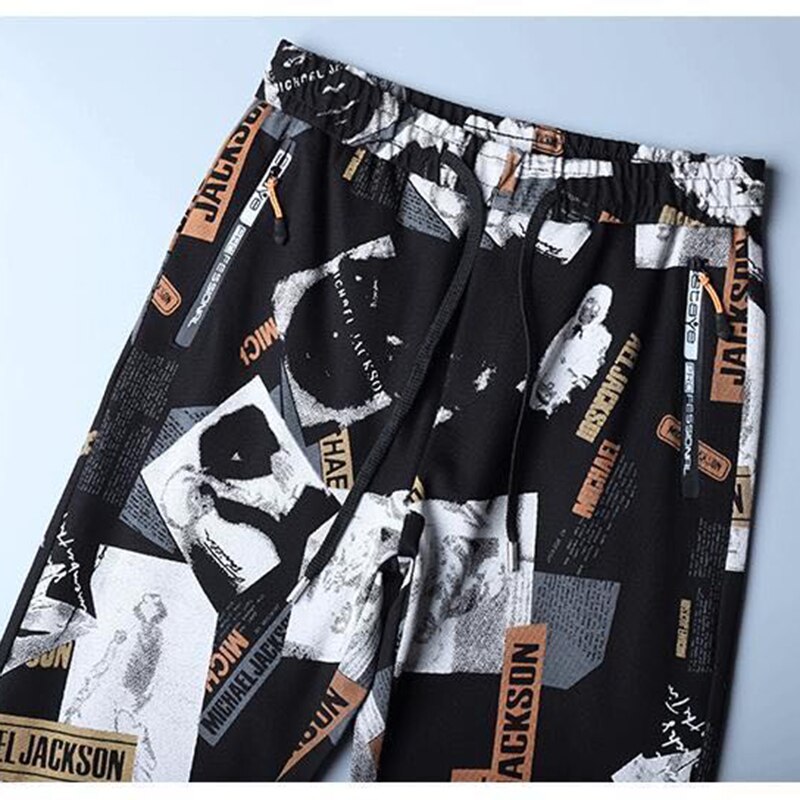 Pantalones deportivos de gama alta para hombre, pantalón informal con estampado de pies, sección gruesa, temporada otoño e invierno, novedad