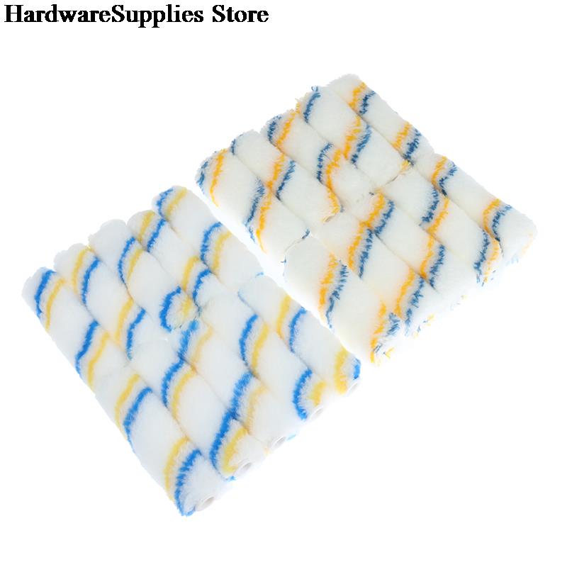 10pcs 4 inch Craft Paint Foam Rollers Decorative Corner Roller Brush Sponge Paint Roller Sleeves Decorating Painting Tool