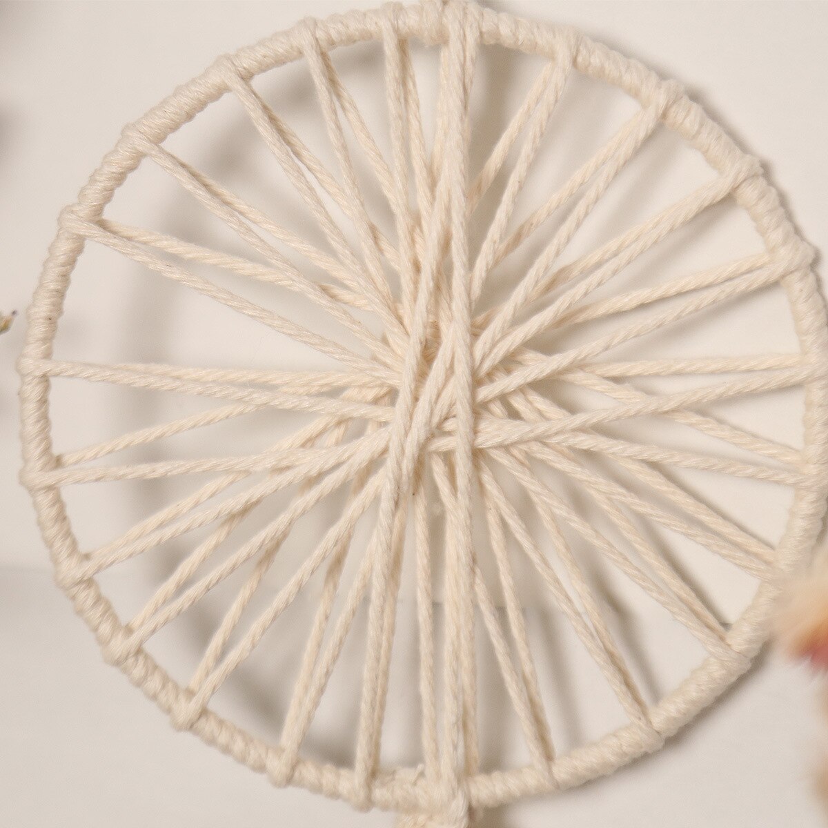 Nowoczesne proste gobelin ręcznie tkane bawełny i lnu makrama okrągłe ściany wiszące tło wystrój elegancki prezent ozdoby