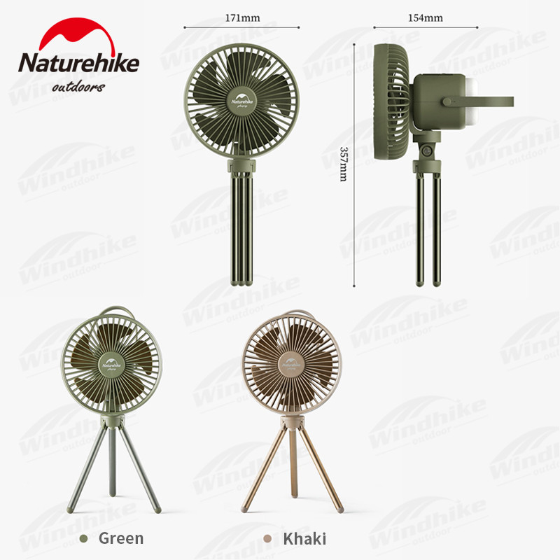 Naturehike campingventilator ultralet sommerlampetilbehør multifunktionel genopladelig stativ stående telt loftventilatorlampe