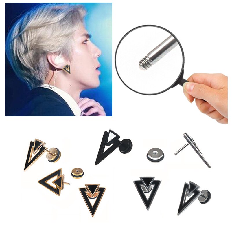 Unisex Vrouwen Mannen Oorbellen Rvs Piercing Nail Schroef Cross Skull Stud Oorbellen Punk Helix Oor Piercings Mode-sieraden