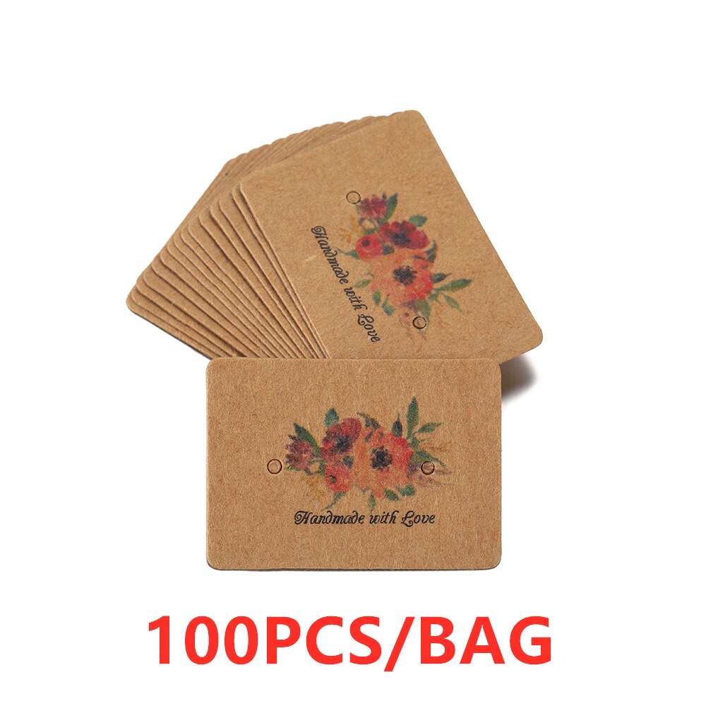 100Pcs/Lot Earrings Display Cards Cardboard Earring Packaging Hang Tag Card Ear Studs Paper Card for Jewelry Accessories: 8