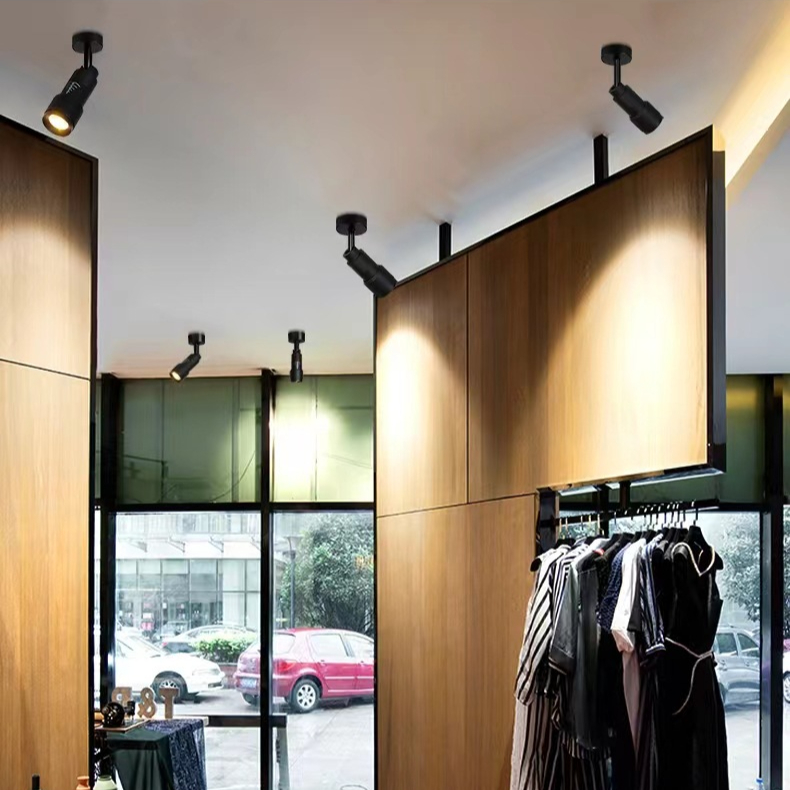 Verstelbaar 5 ° ~60 ° Smalle stralingshoek Zwart Wit LED-focus Opbouw plafondspots 7W zoombare spots met zoom