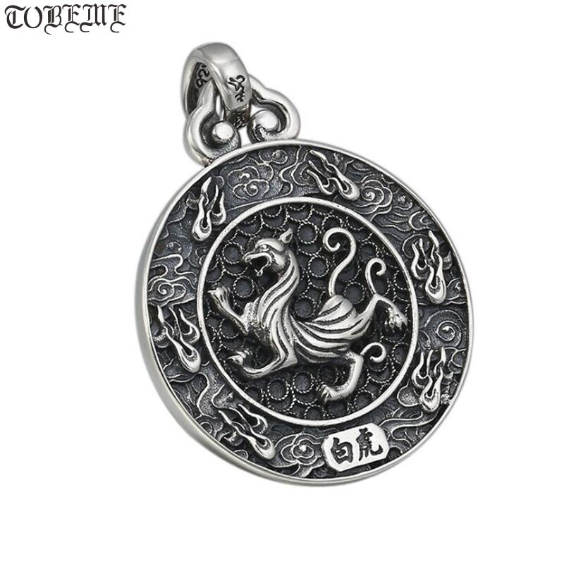 100% 925 silberne glückstier-anhänger, 925 sterling-tiger-drachen-anhänger, glücksbringer-anhänger