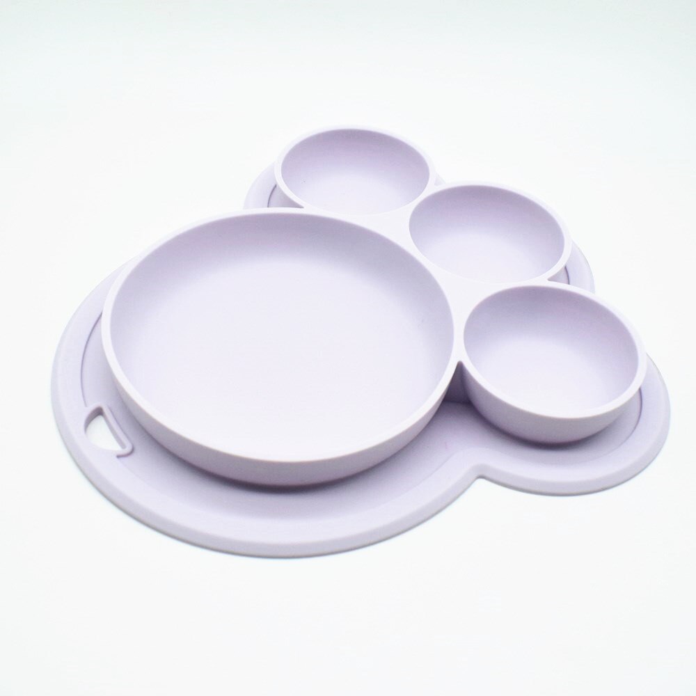 Baby Dinnerware Anti Wheat Straw Training Plate Cartoon Bear Kids Dishes Baby Bowl+spoon+fork Feeding Food Tableware Set: color 16