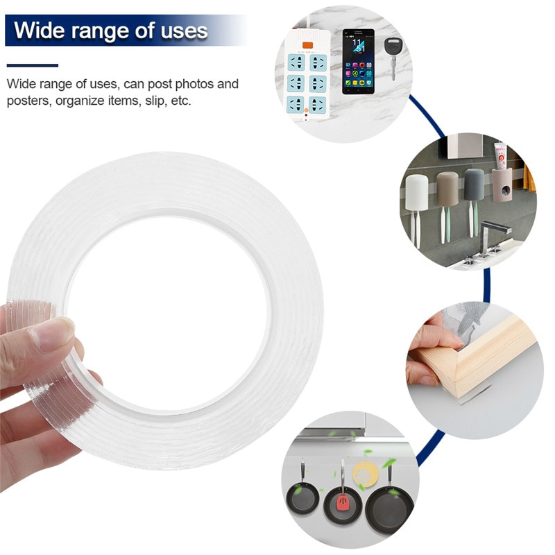 IKSNAIL dwustronna Nano żel krzemionkowy magiczna taśma bezśladowy zmywalny klej samochodowy i domowy wielofunkcyjny stały klej anty-slipmata