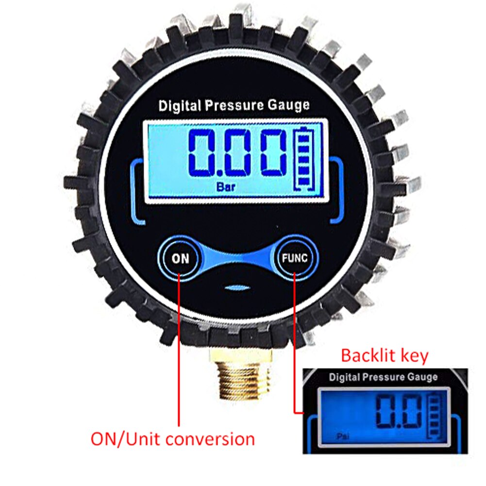 Digital Tire Pressure Gauge Car Bike Motorcycle Tyre Tester Air PSI Meter 1/8NPT