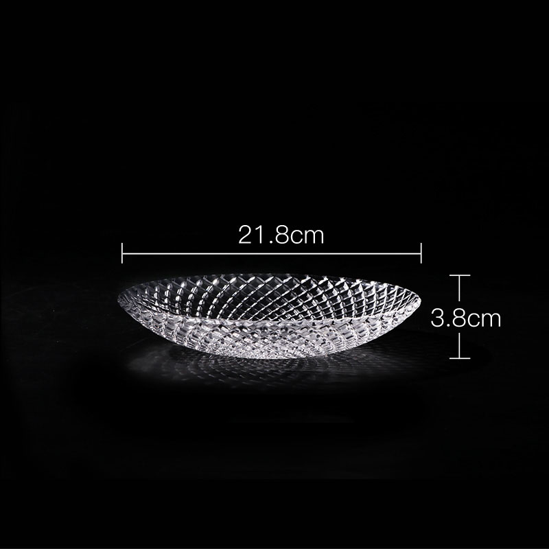 Large glass fruit bowl fruit bowl simple modern living room fruit basket transparent household storage tray: A