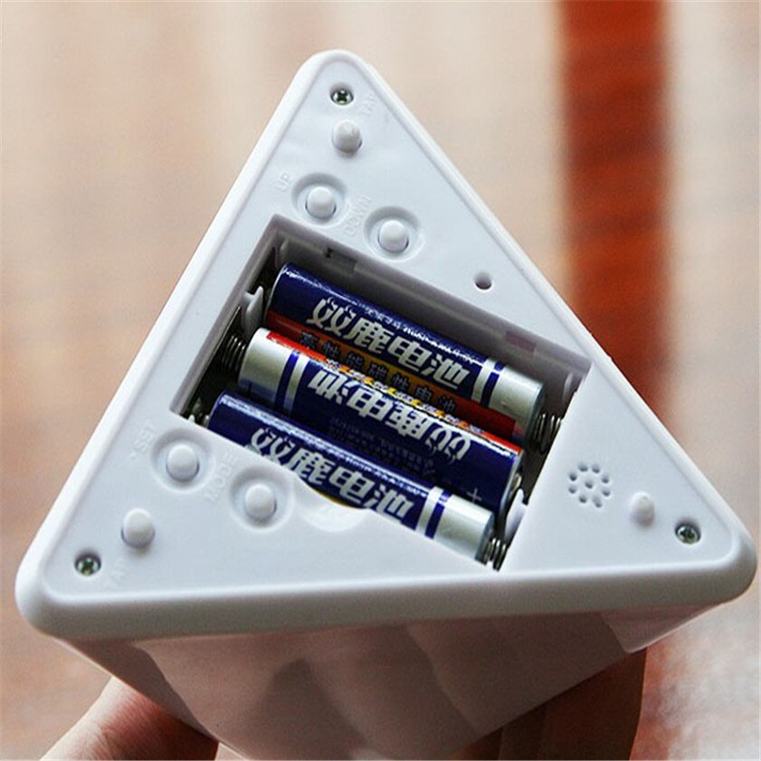 Digitale klok voor thuis, alarm, piramide, temperatuur, 7 kleuren, led, achtergrondverlichting, led-wekker