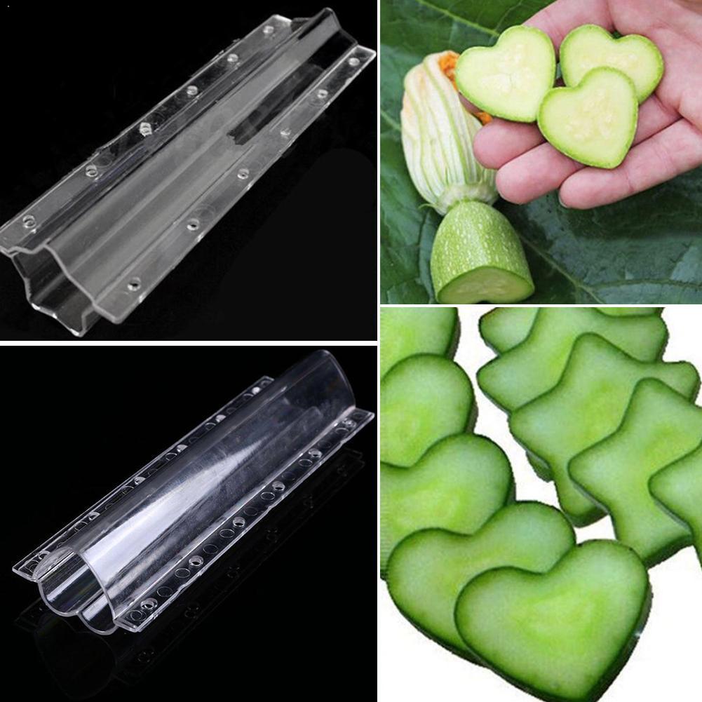 Molde para crecimiento de pepino en forma de corazón, plástico, jardín de cinco puntas, moldes transparentes para cultivo de frutas y verduras, Estrella M9A5