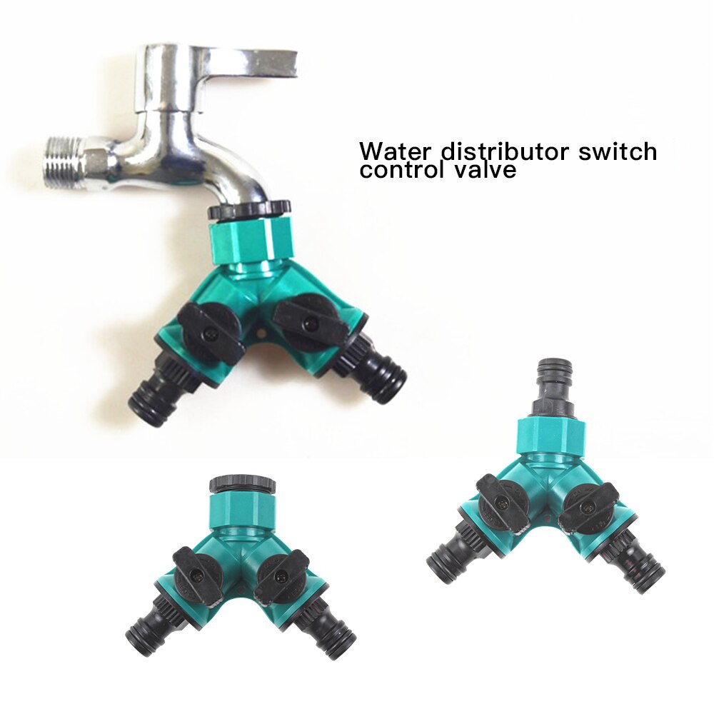 Faucet Y-Type Distribution Connection 2 Way Tap Water Splitter Garden Tap Irrigation Valve Hose Pipe Quick Connector Adapter