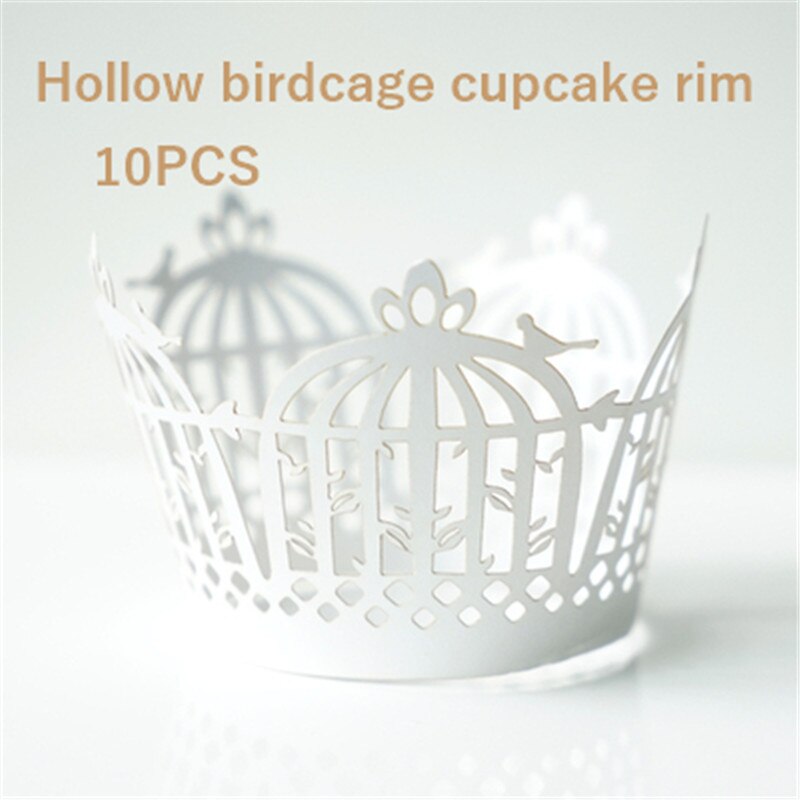 Cup Cake Grens Bos Art Papier Houder Parelmoer Papier Hollow Birdcage Cupcake Grens: 1