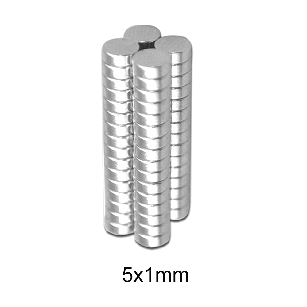 Imanes redondos pequeños de neodimio 5x1, disco de imanes permanentes de neodimio potente 5x1mm, 50-3000 Uds.